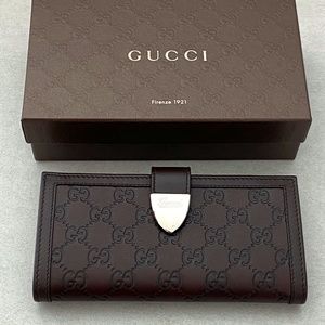 GUCCI: Guccissima Continental Wallet Brown